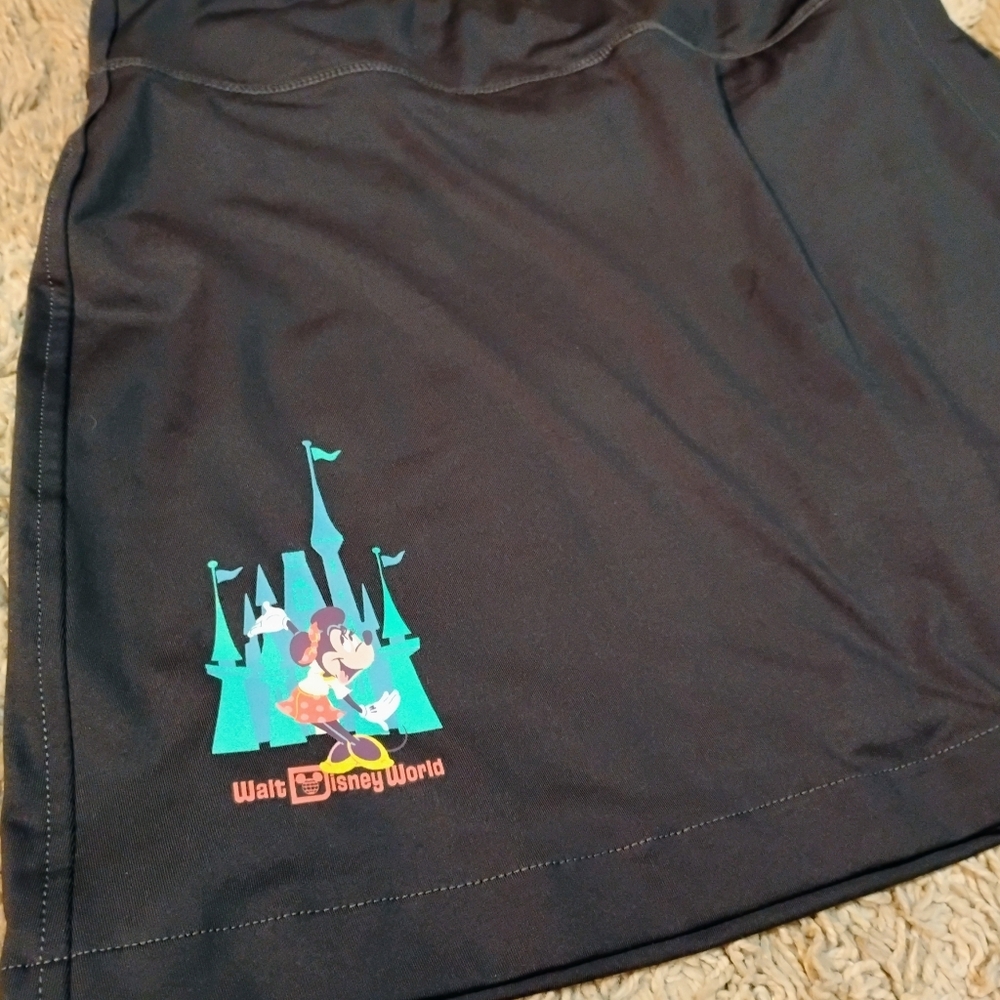 Disney Black Athletic Skort with Teal Castle and Mickey Graphic - Picture 5 of 6